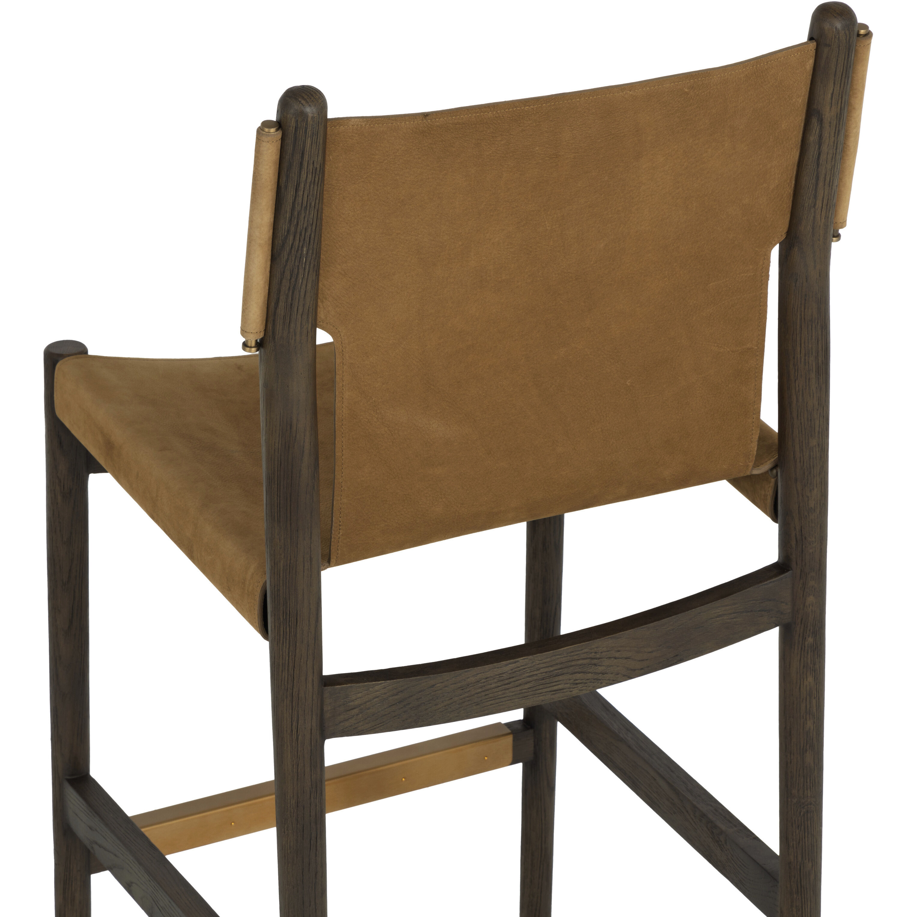 Argus 47.25 inch Nubuck Caramel Leather Barstool